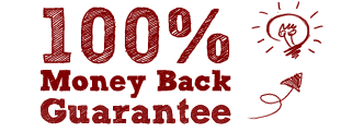 100% Money Back Guarantee - Hand Drawn Maroon